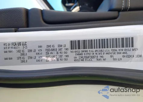 2015 Jeep Grand Cherokee Limited из США, поврежденный, VIN 1C4RJFBG0FC828719